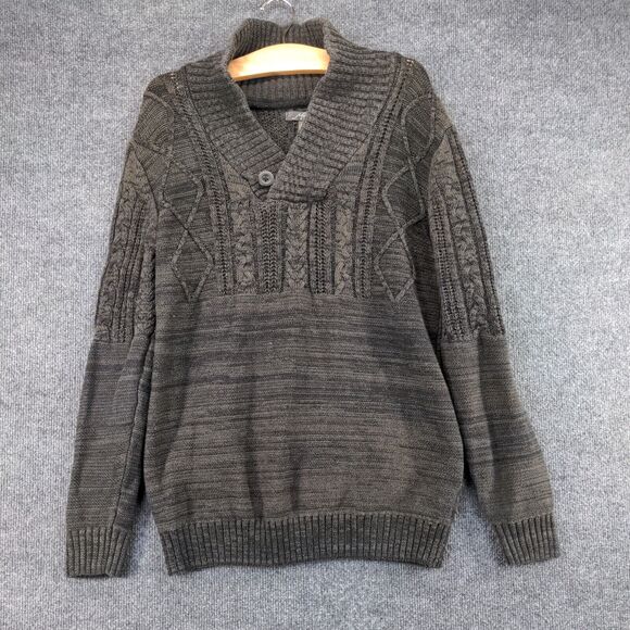 Method Cable Knit Sweater Mens Large Pullover Cowl Neck Multicolor Marled - Picture 2 of 11